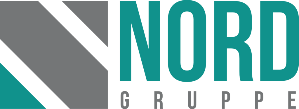 Logo der NORD Gruppe, bestehend aus stilisierten grafischen Elementen und dem Schriftzug "NORD GRUPPE".